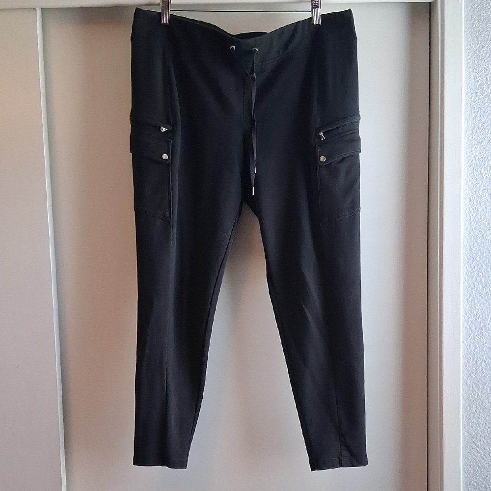 Lauren Ralph Lauren Cotton Blend Cargo Sweatpants Black Tiny Flaw